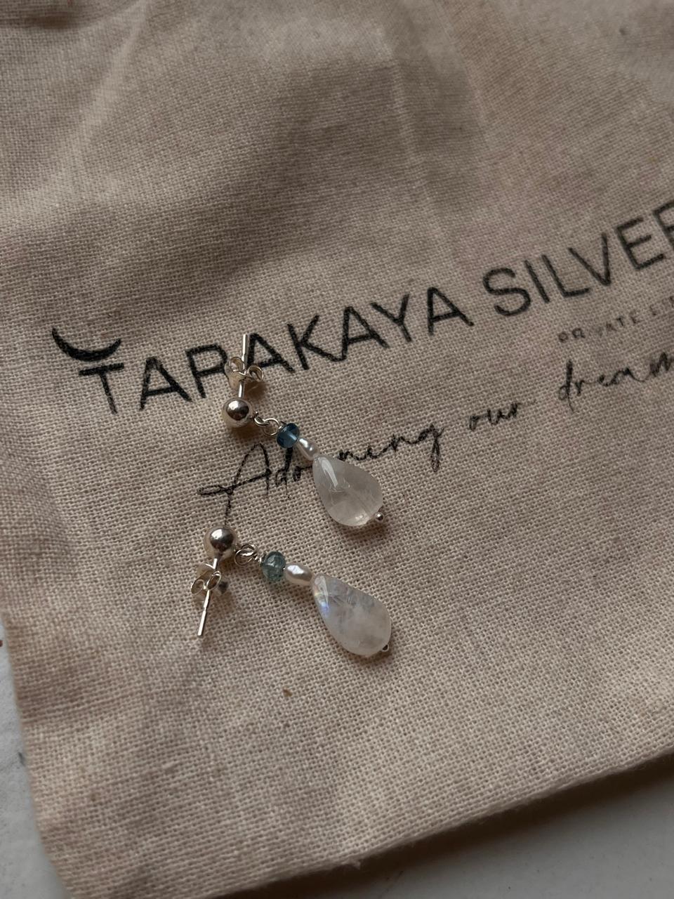 Oceanic 925 Silver Studs - Handmade Silver Earrings with a Unique Design