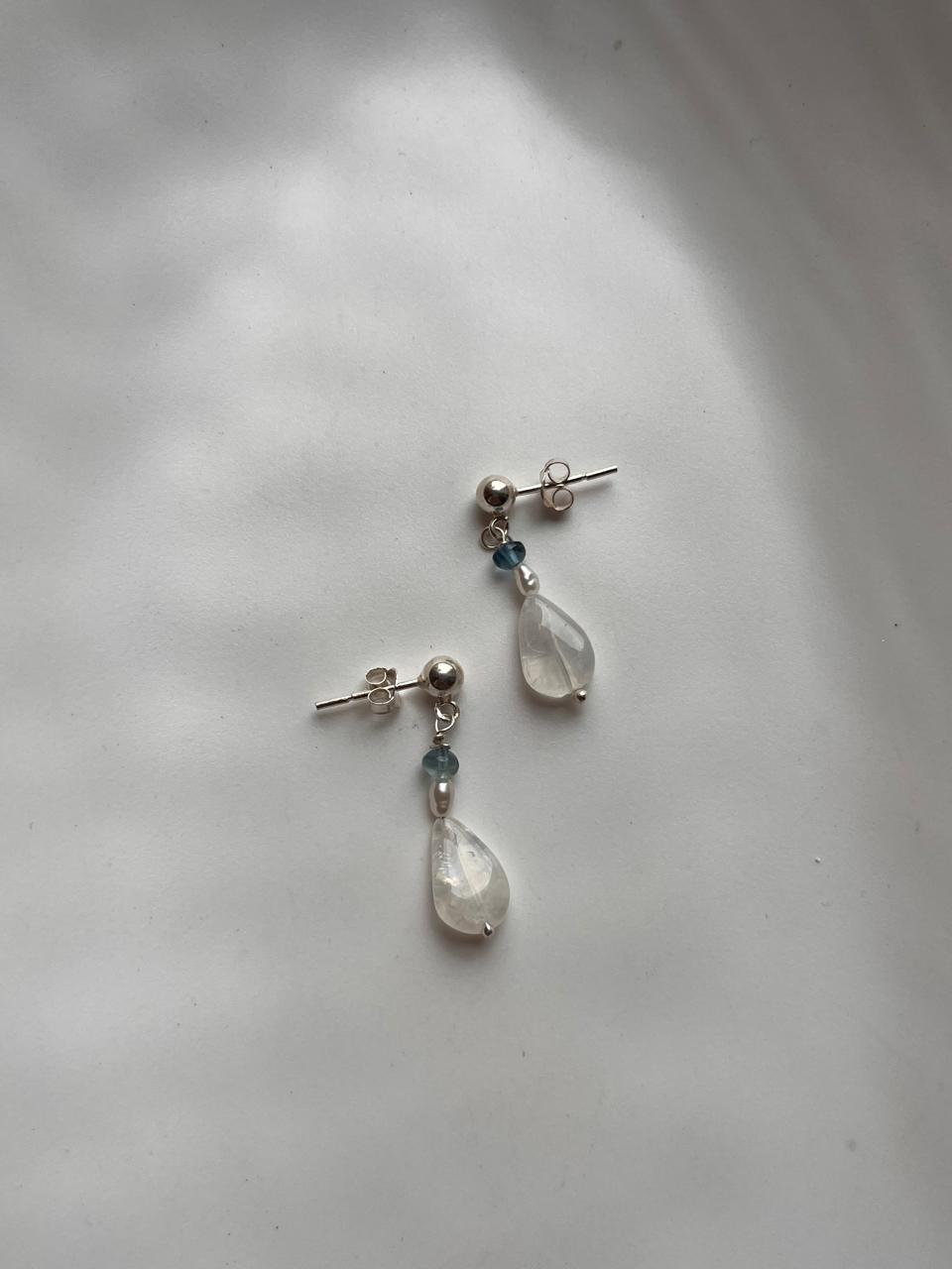 Handmade Oceanic 925 Silver Stud Earrings - Delicate Silver Jewelry