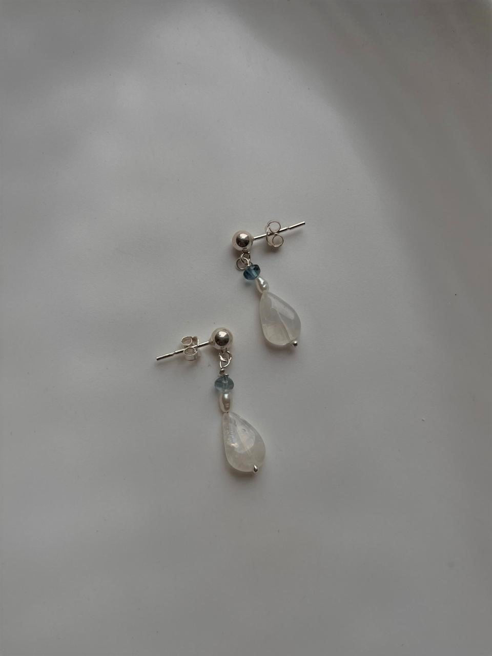 Ocean-Inspired Handcrafted 925 Silver Stud Earrings - Natural Beauty
