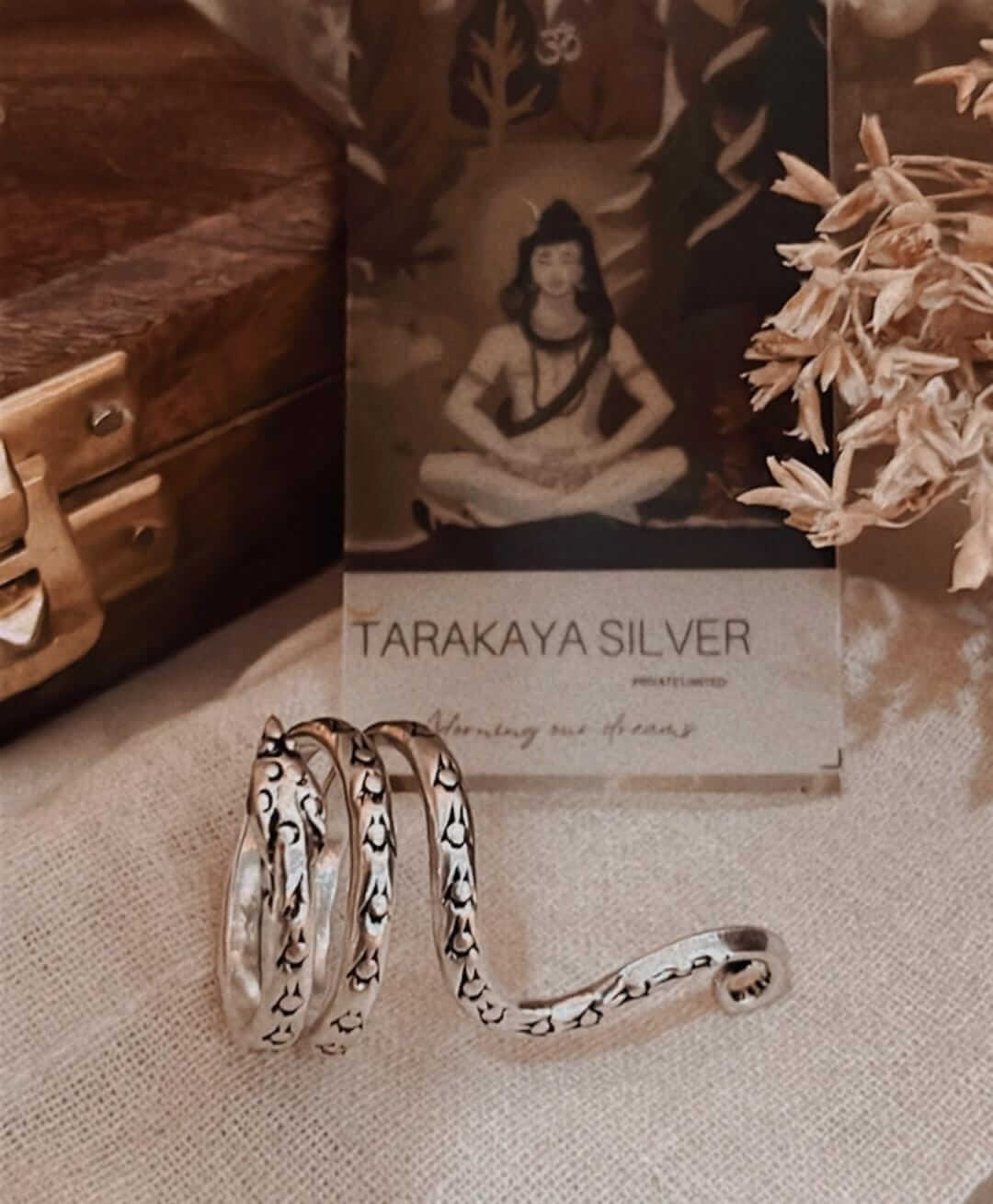 Sterling Silver Serpent Wrap Statement Ring