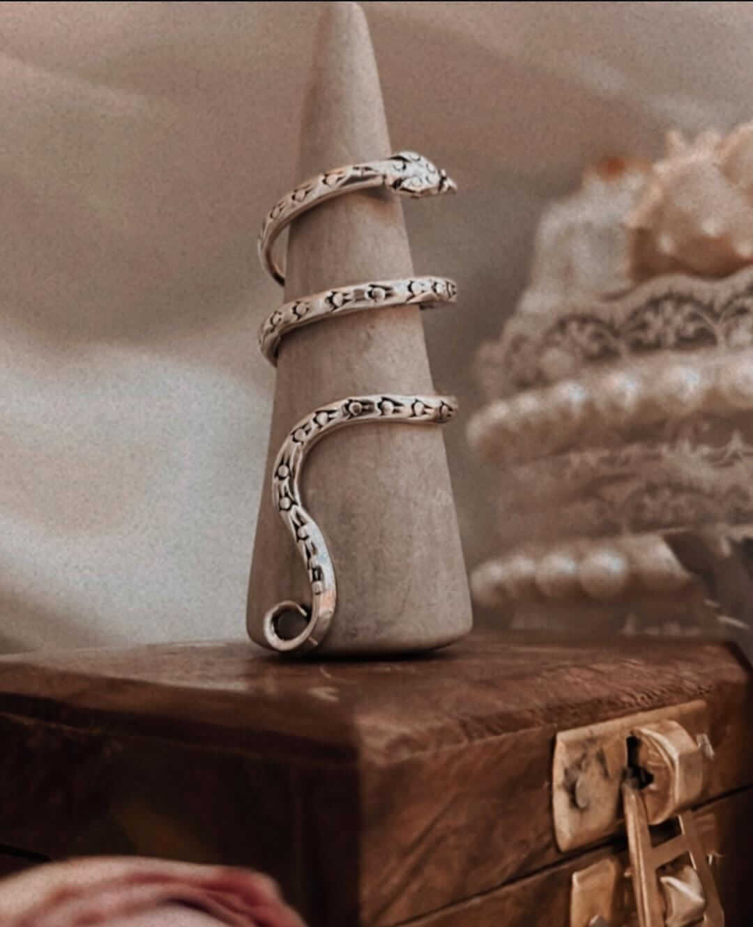 Charming Serpent Wrap 925 Silver Ring