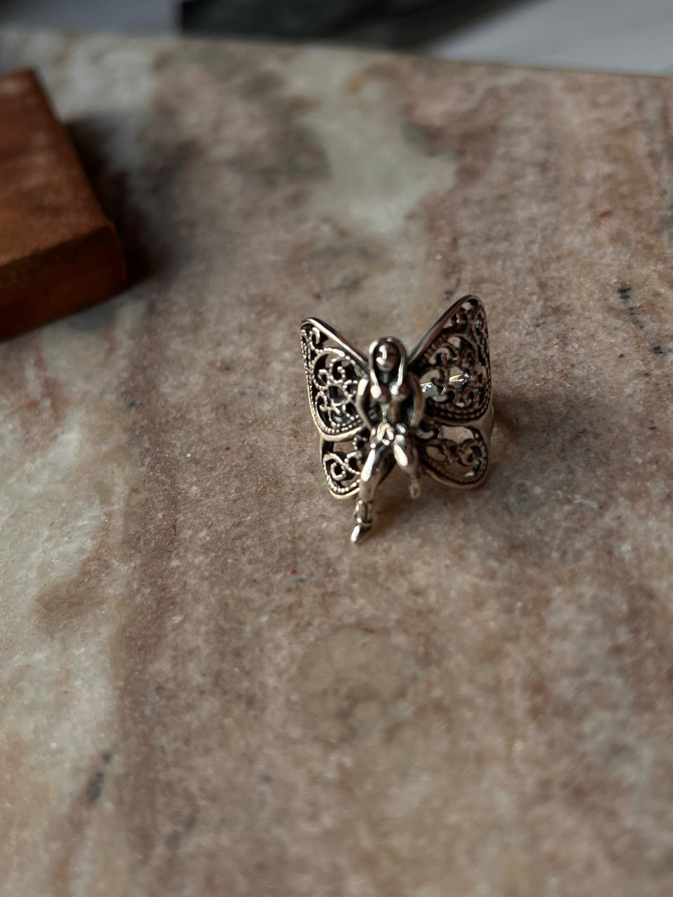 925 Silver Angel Symbol Ring