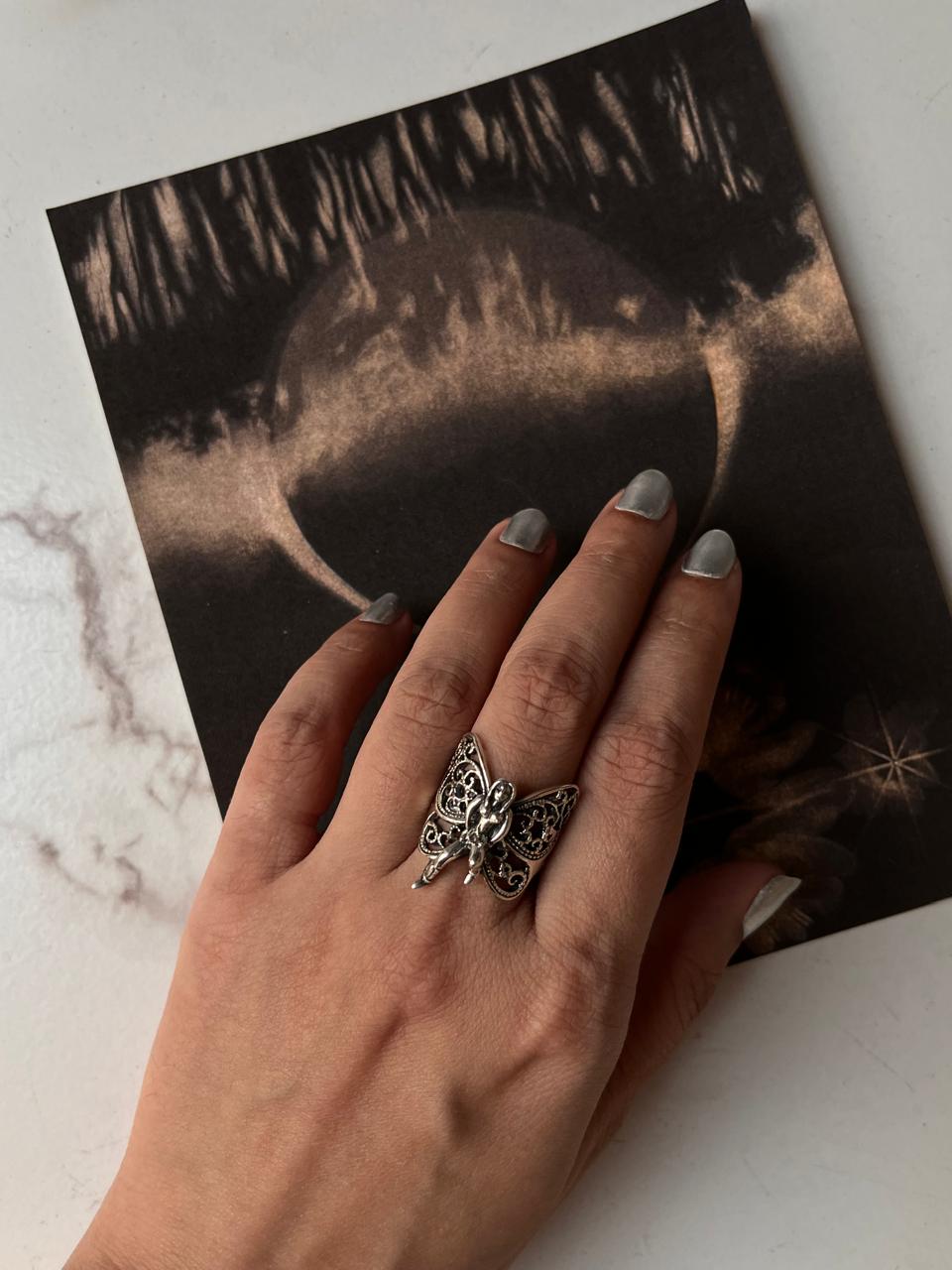 925 Sterling Silver Angel Jewelry Ring