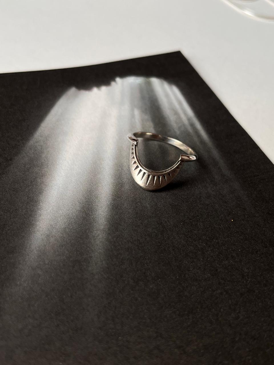 Tribal Sunrays Stack Ring in Sterling Silver