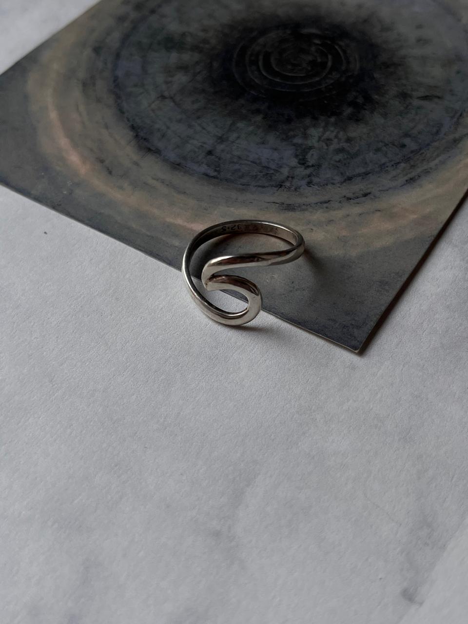 Sterling silver beach wave ring for ocean lovers