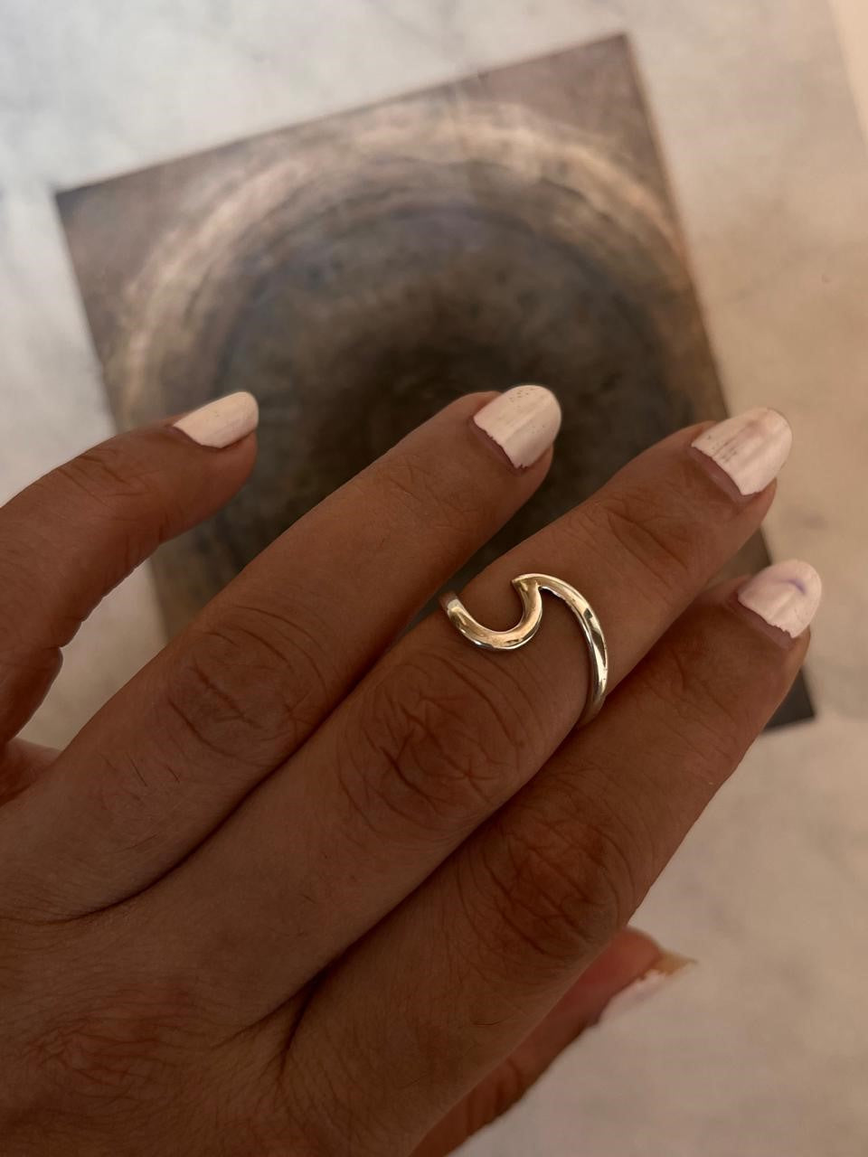 Sterling silver beach wave ring for ocean lovers