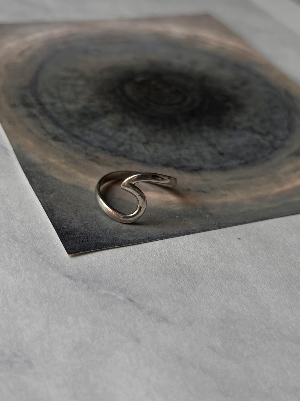 Beach wave handcrafted silver ring