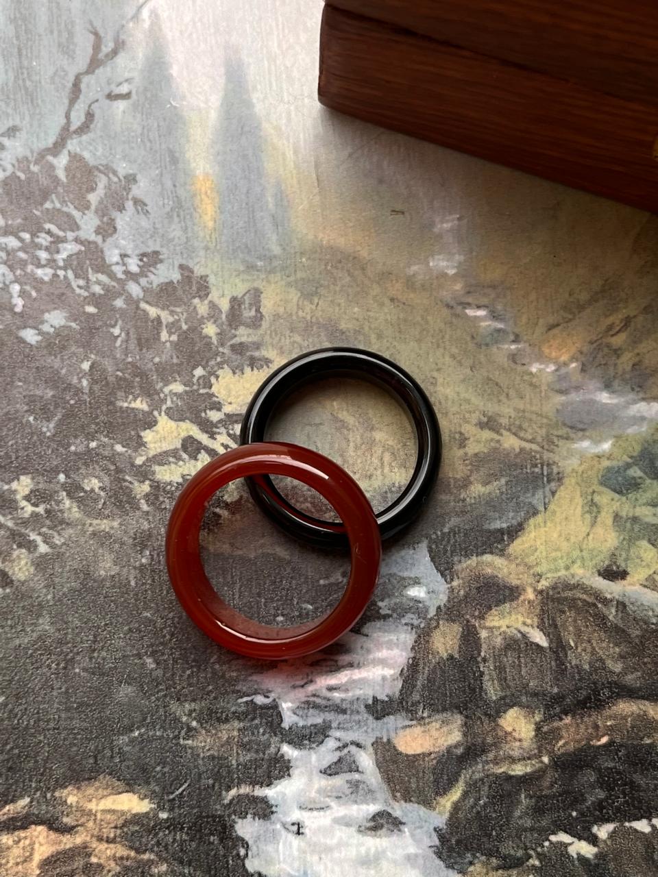 Healing stone ring set for grounding and motivation