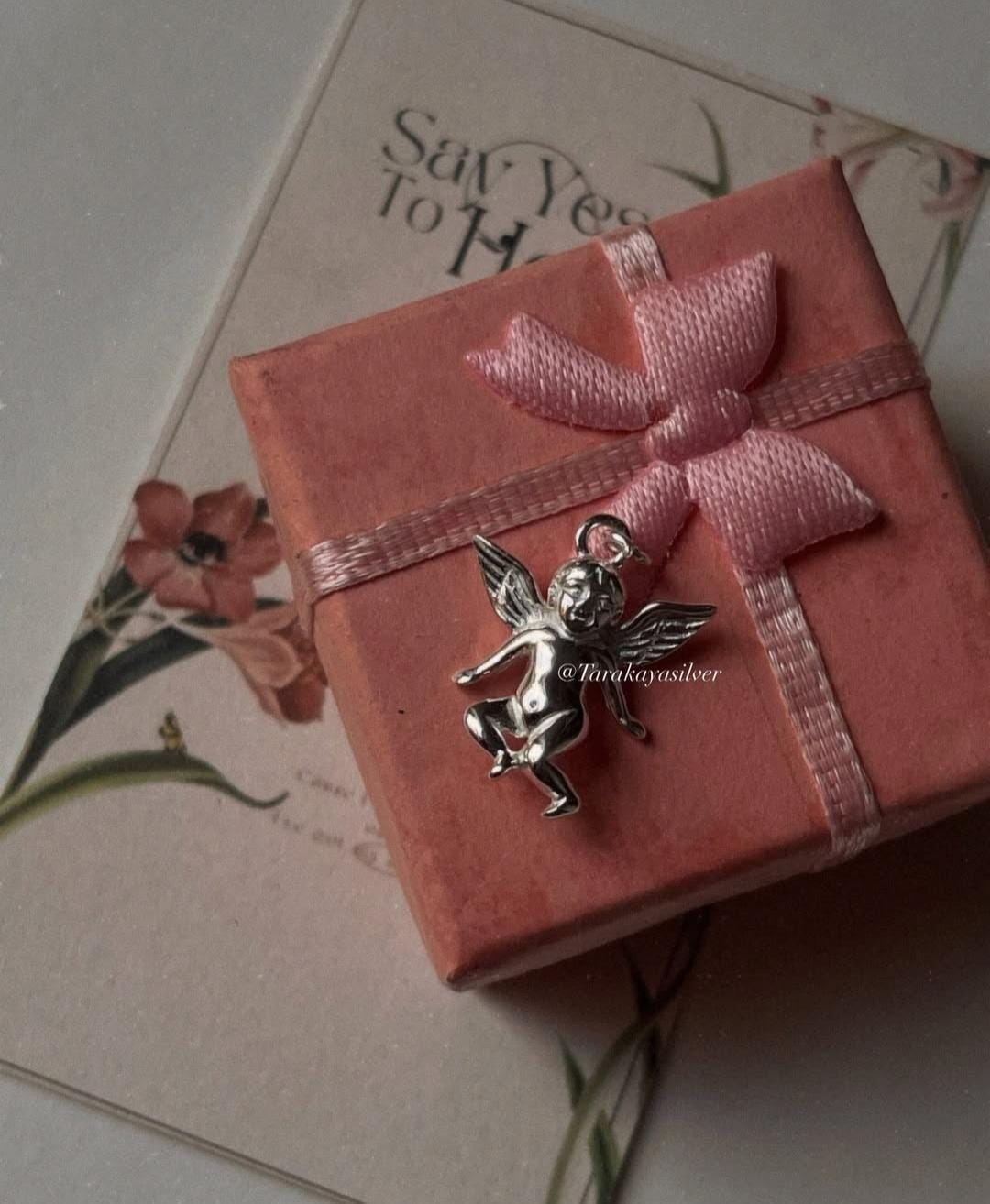 Cherub angel design 925 silver charm for bracelets