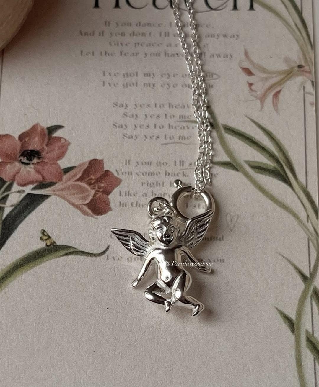 925 sterling silver cherub angel charm for spiritual jewelry
