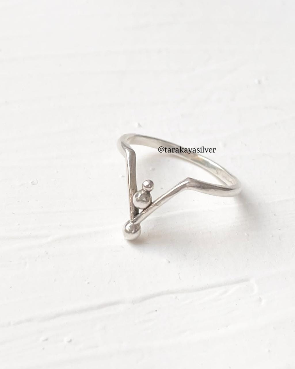 Citrine Lotus & V Tribey Stack Set 925 Sterling Silver Ring