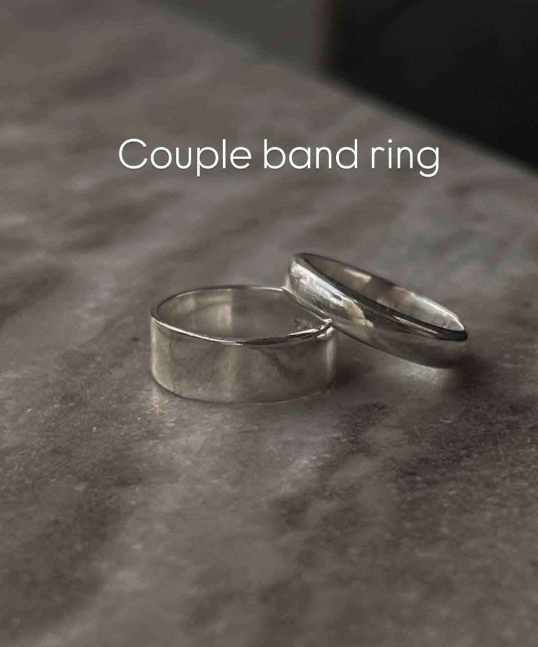Couple Plain Band Stack Set Rings Sterling Silver 925 Hallmarked