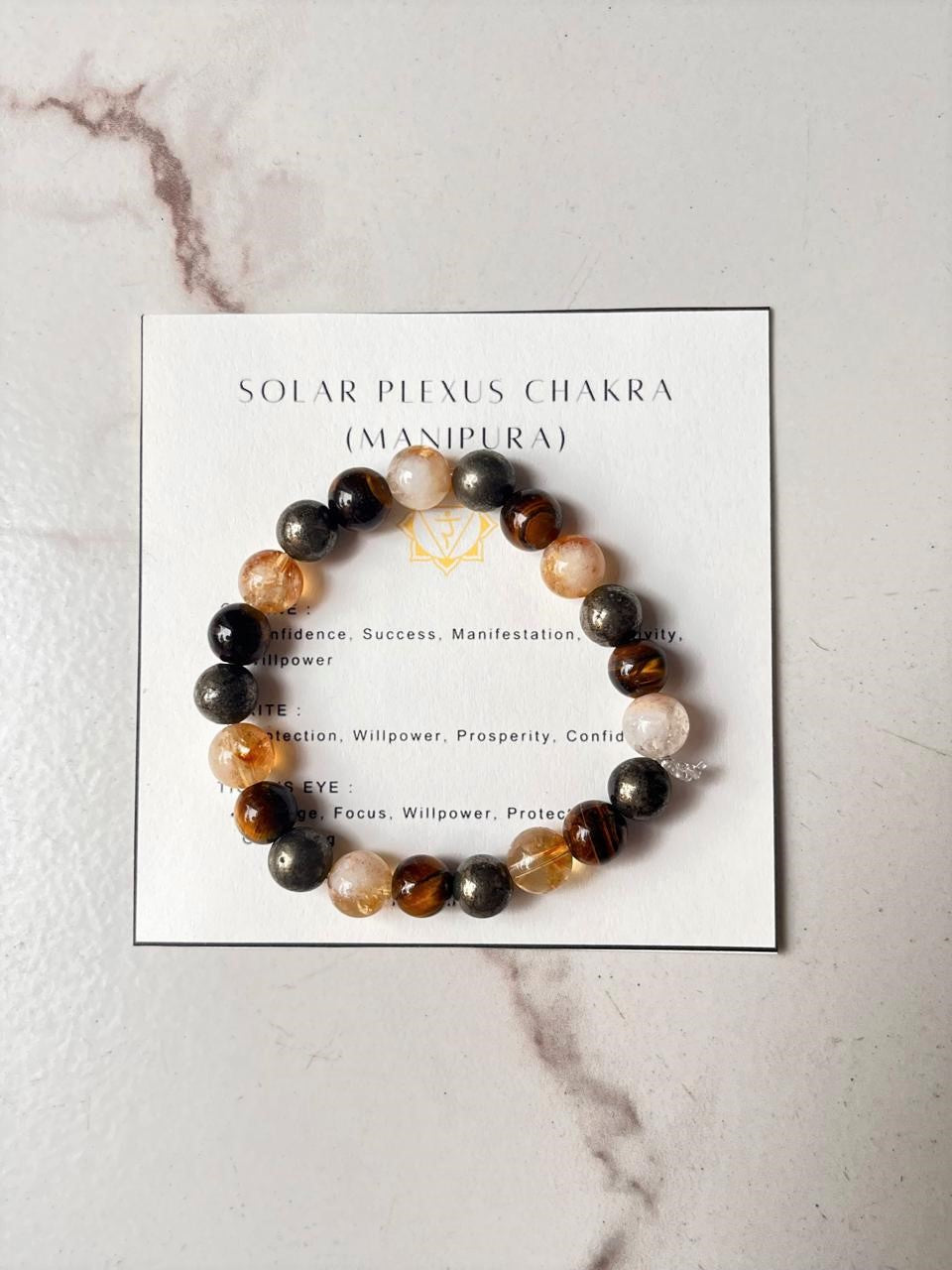 Solar Plexus Chakra (Manipura) 8mm Natural Crystal Bracelet