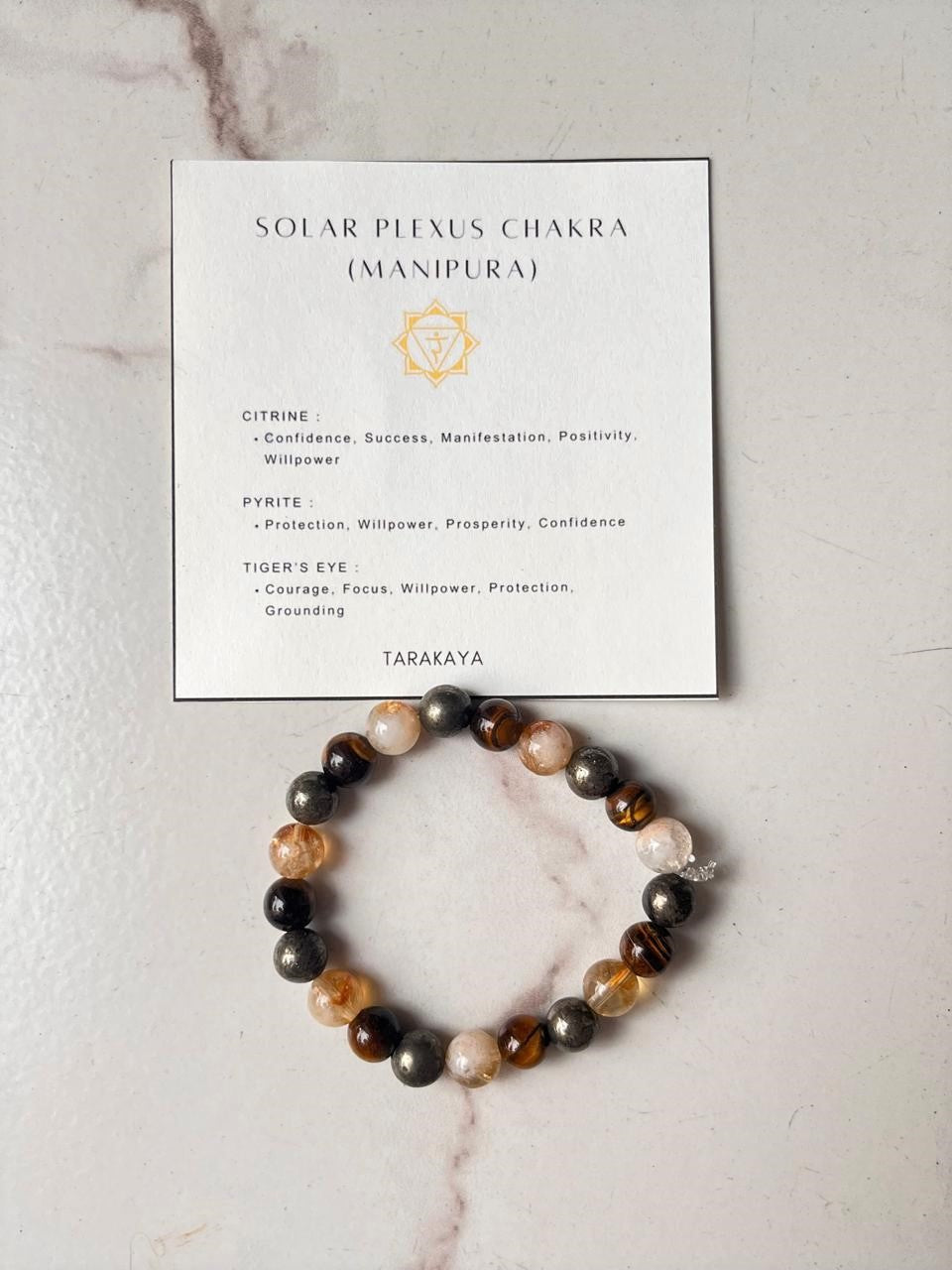 Solar Plexus Chakra (Manipura) 8mm Natural Crystal Bracelet