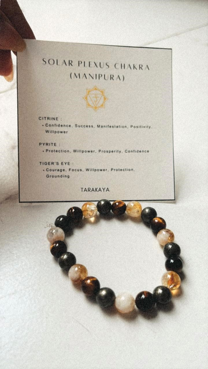Solar Plexus Chakra (Manipura) 8mm Natural Crystal Bracelet