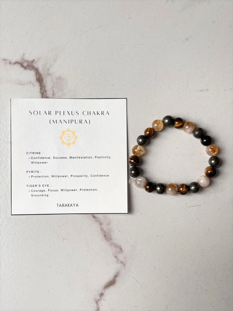 Solar Plexus Chakra (Manipura) 8mm Natural Crystal Bracelet