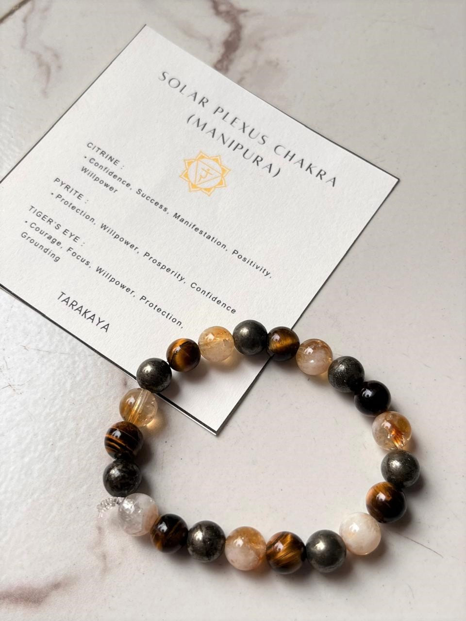 Solar Plexus Chakra (Manipura) 8mm Natural Crystal Bracelet