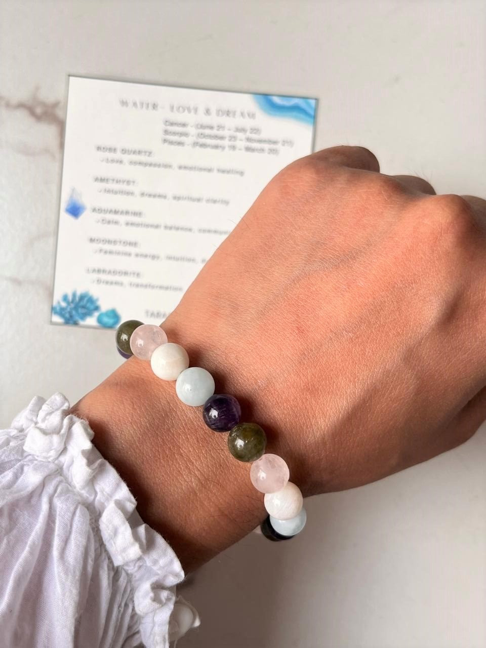 Water- Love & Dream 8mm Natural Crystal Bracelet