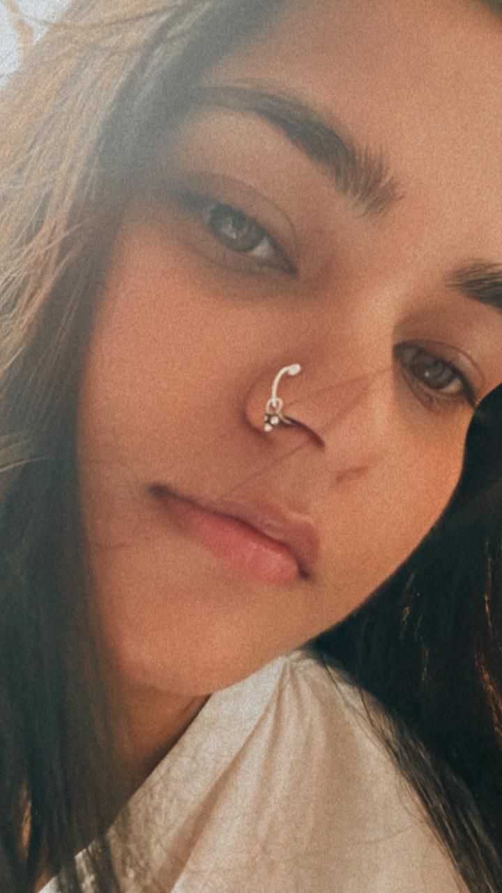 Tribal Rawa Charm 925 Sterling Silver Pierced Nose Ring
