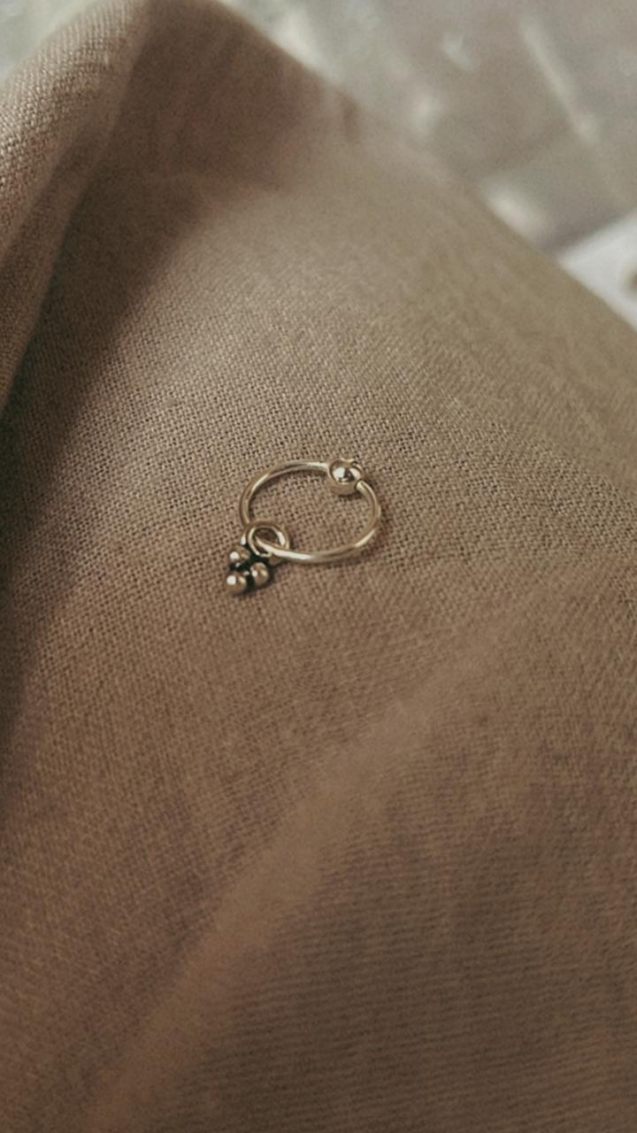 Tribal Rawa Charm 925 Sterling Silver Pierced Nose Ring
