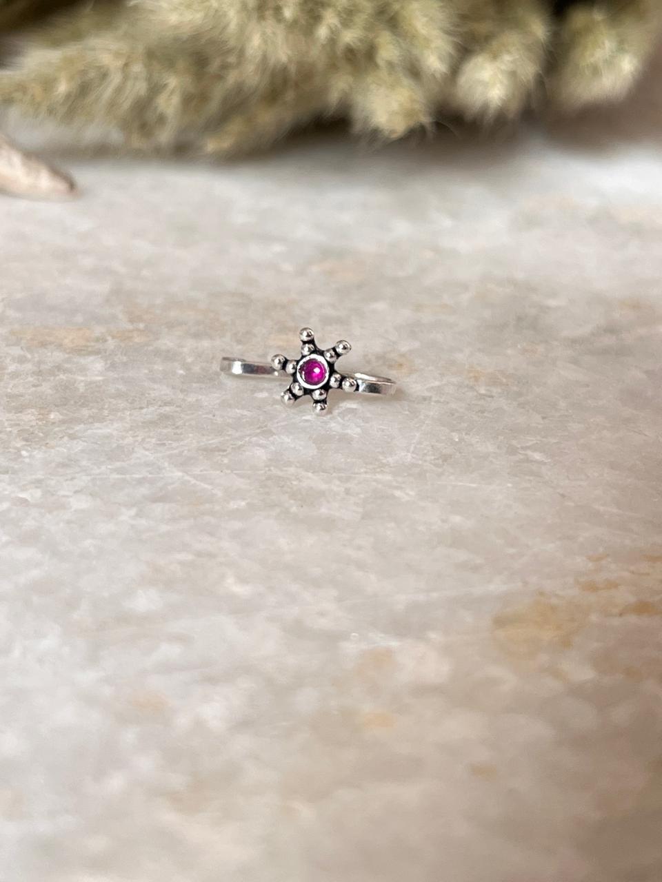 Pink Rawa Floral Nose / Helix 925 Sterling Silver Clip On