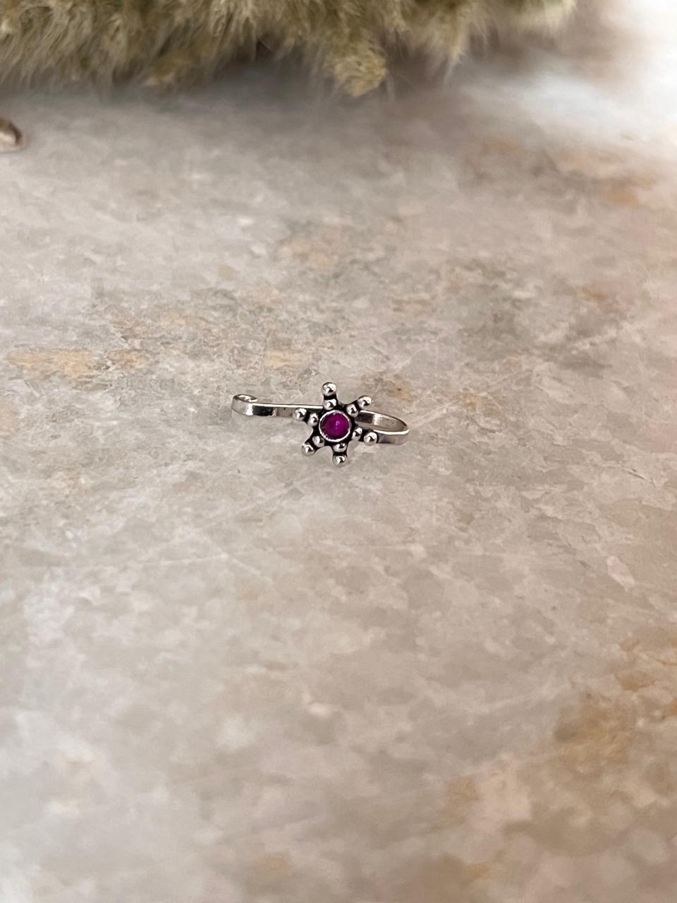 Pink Rawa Floral Nose / Helix 925 Sterling Silver Clip On