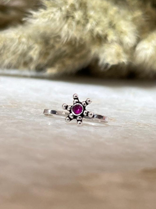 Pink Rawa Floral Nose Helix 925 Sterling Silver Clip On