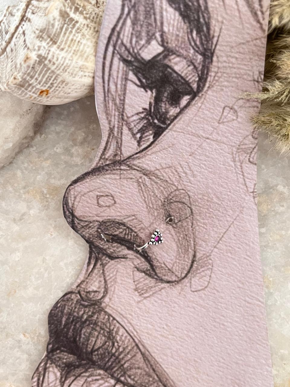 Pink Rawa Nose / Helix 925 Sterling Silver Clip On