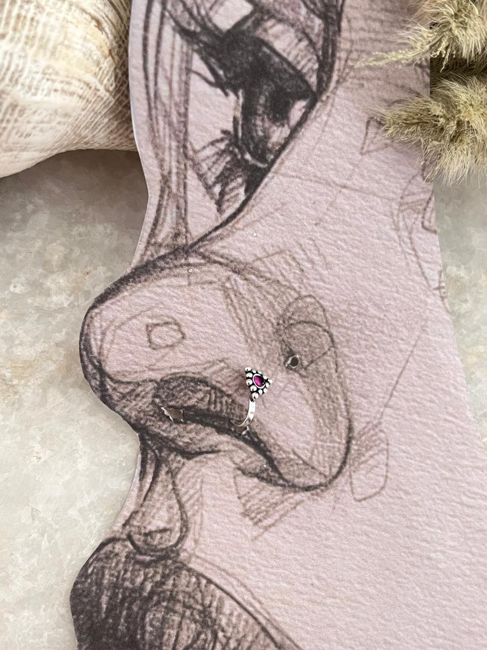 Pink Rawa Nose / Helix 925 Sterling Silver Clip On