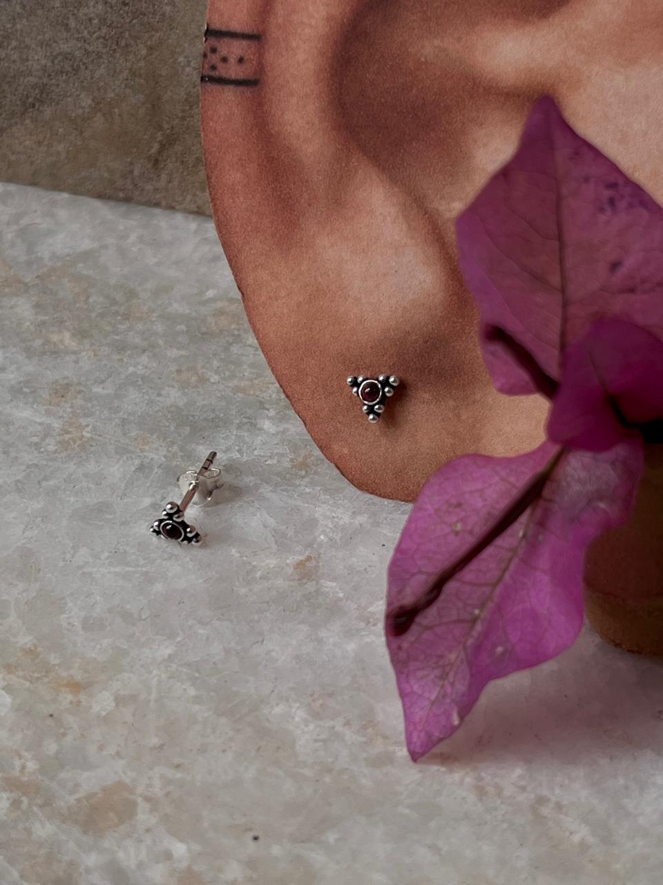 Rawa Pink CZ Stone Studs 925 Sterling Silver Earrings