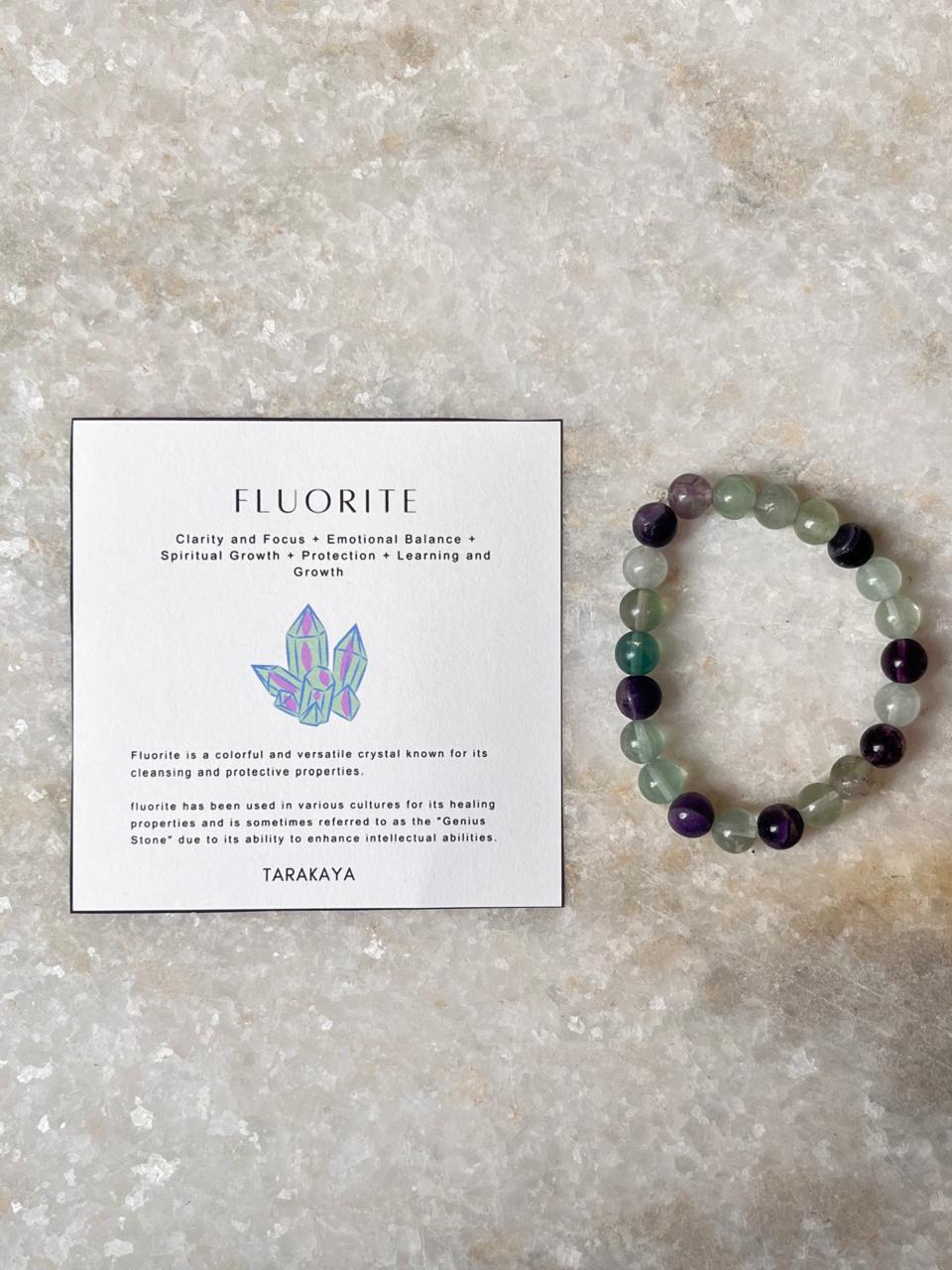 Fluorite Natural Crystal Bracelet 8MM