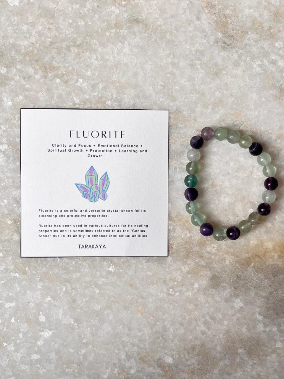 Fluorite Natural Crystal Bracelet 8MM