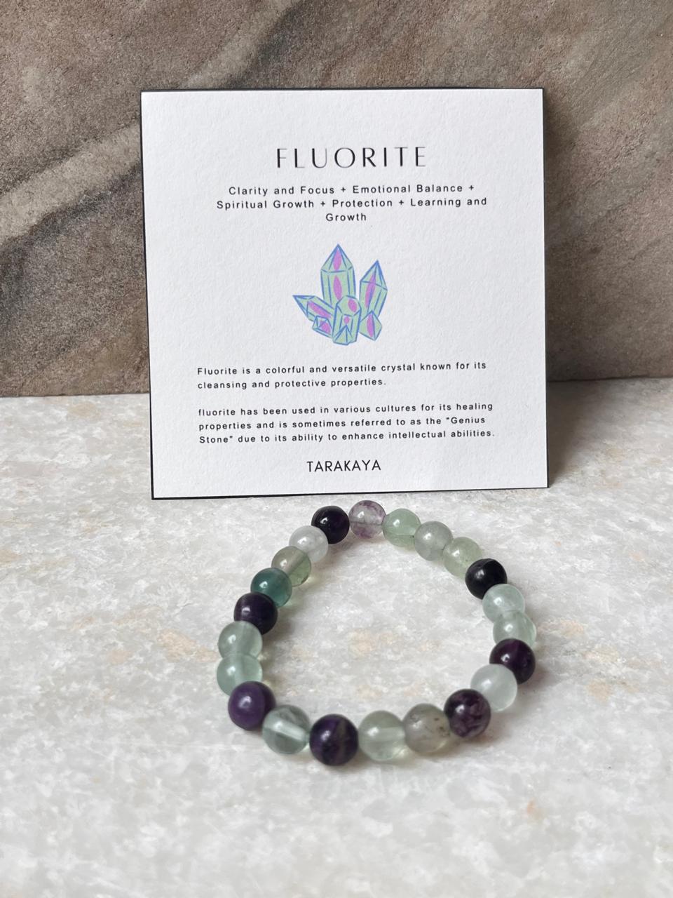Fluorite Natural Crystal Bracelet 8MM