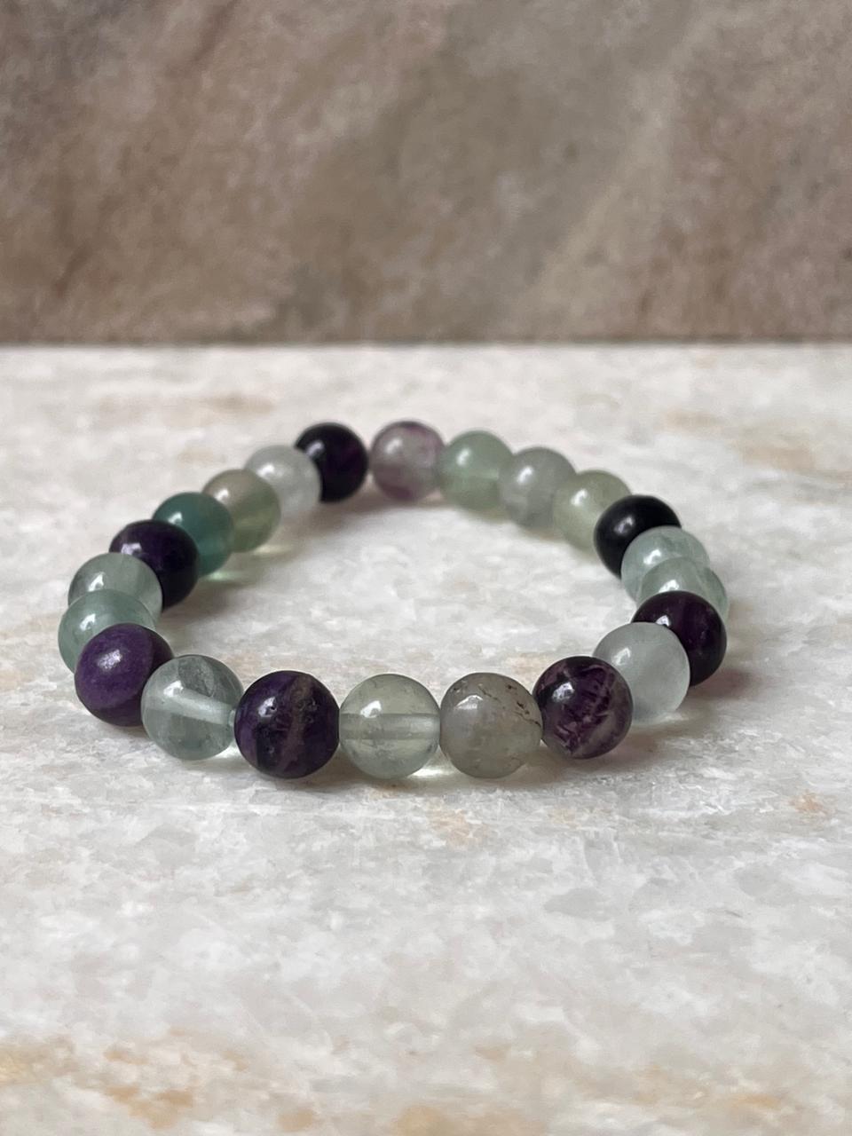 Fluorite Natural Crystal Bracelet 8MM