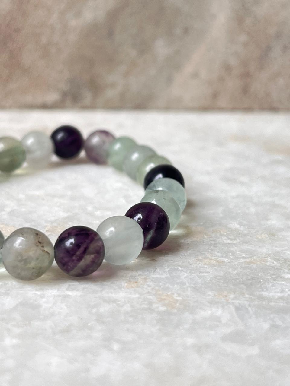 Fluorite Natural Crystal Bracelet 8MM