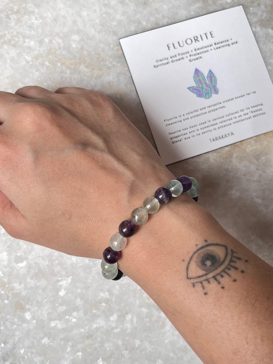 Fluorite Natural Crystal Bracelet 8MM