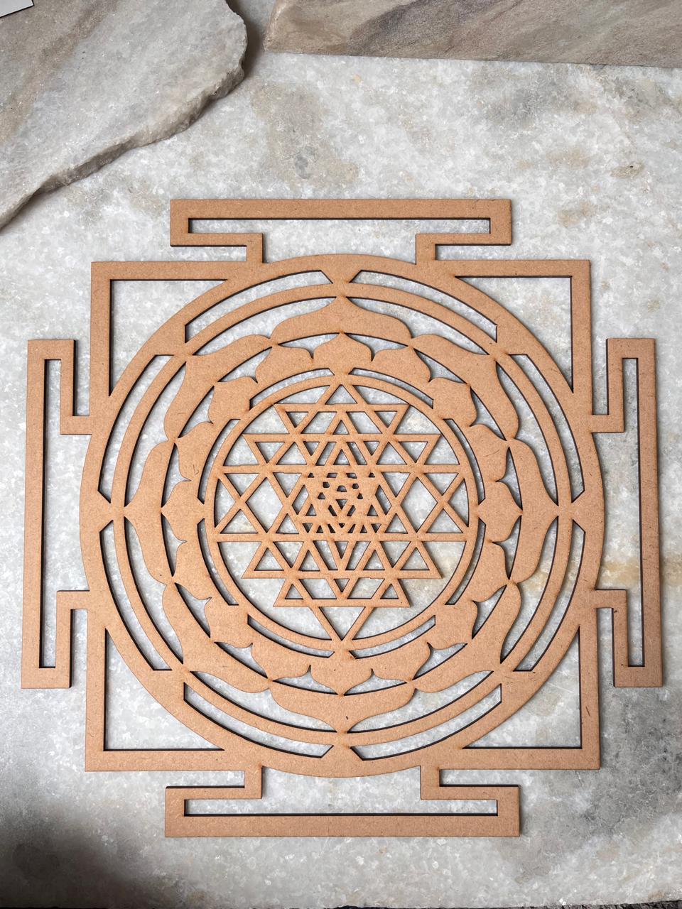Wooden Shree Yantra For Decor
