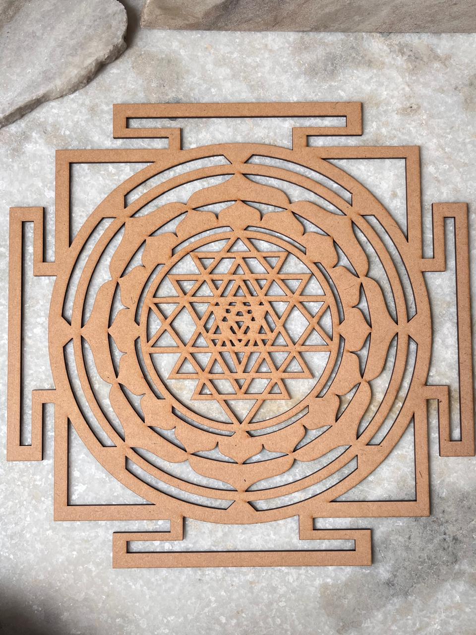 Wooden Shree Yantra For Decor