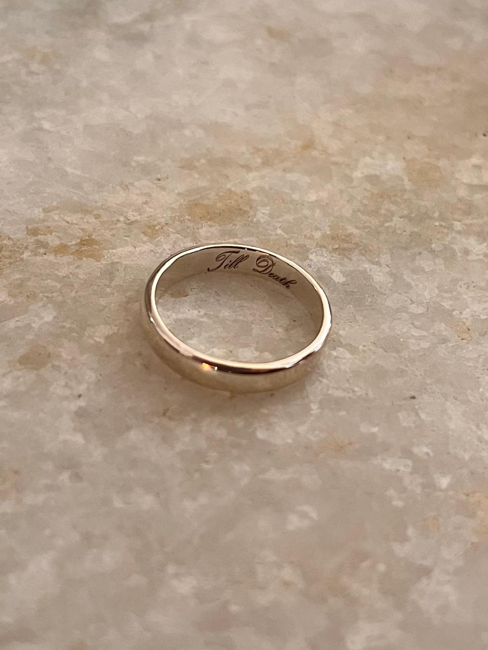 Till Death 4MM Band 925 Sterling Silver Ring- Couple Ring