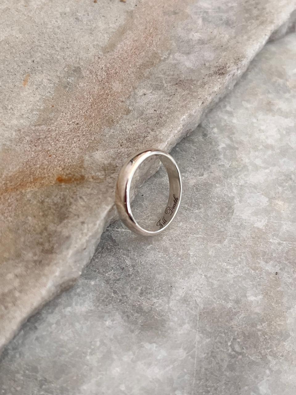 Till Death 4MM Band 925 Sterling Silver Ring- Couple Ring