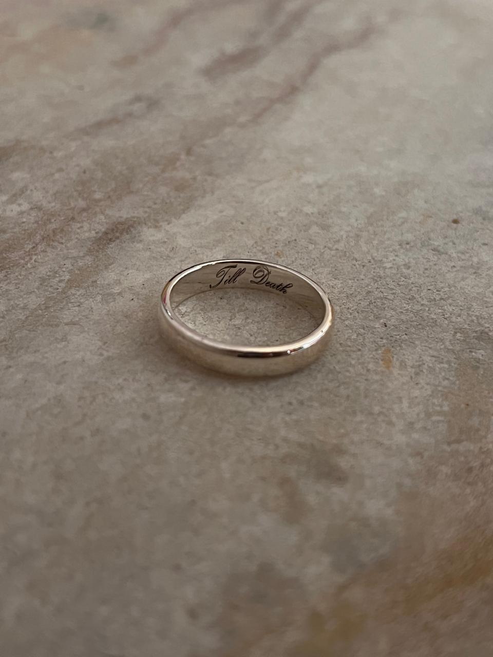 Till Death 4MM Band 925 Sterling Silver Ring- Couple Ring