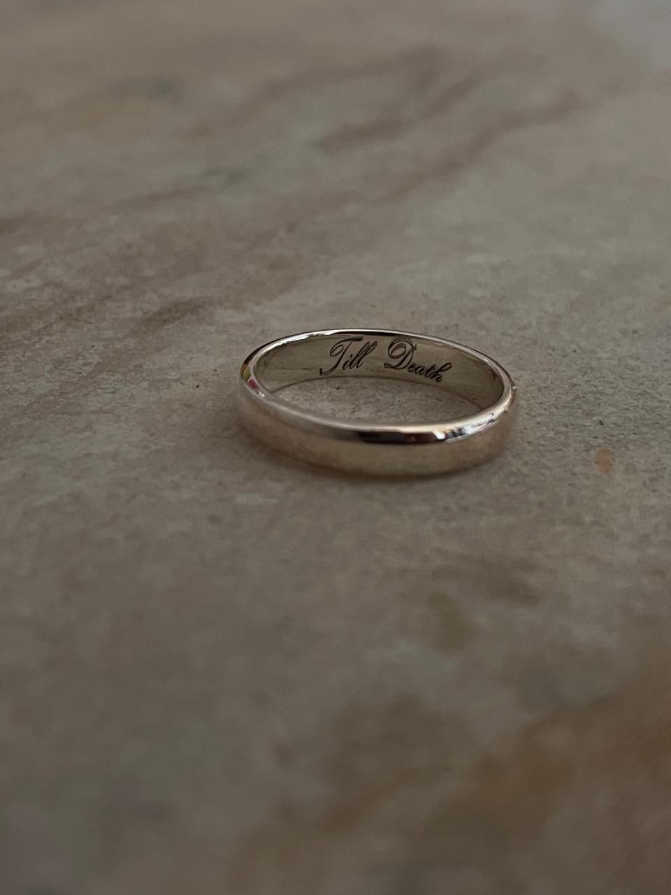 Till Death 4MM Band 925 Sterling Silver Ring- Couple Ring