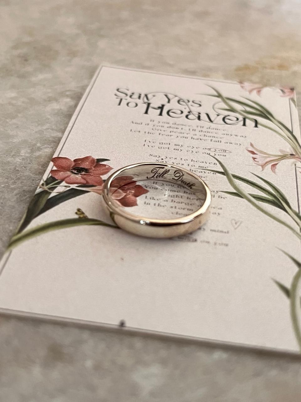 Till Death 4MM Band 925 Sterling Silver Ring- Couple Ring