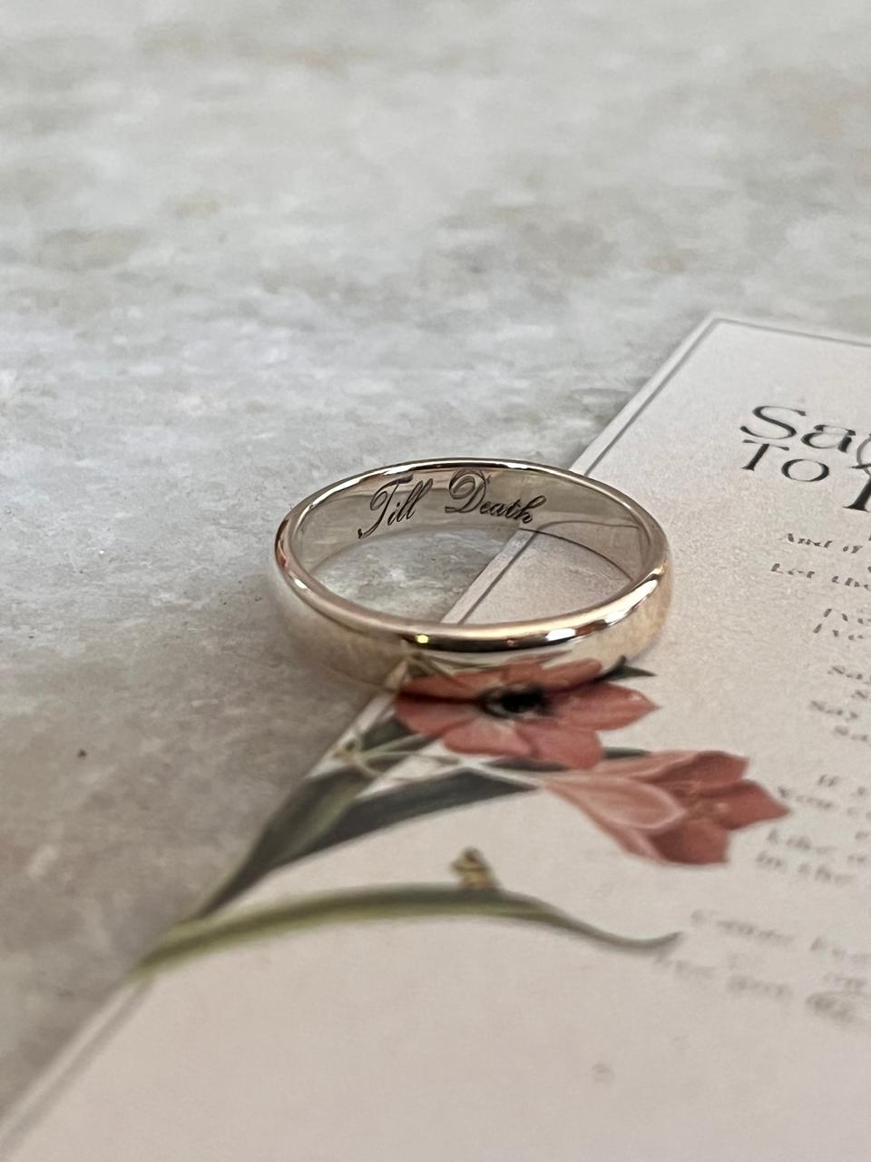 Till Death 4MM Band 925 Sterling Silver Ring- Couple Ring