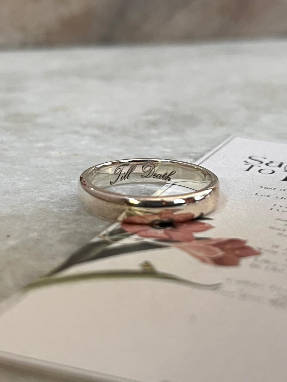 Till Death 4MM Band 925 Sterling Silver Ring- Couple Ring