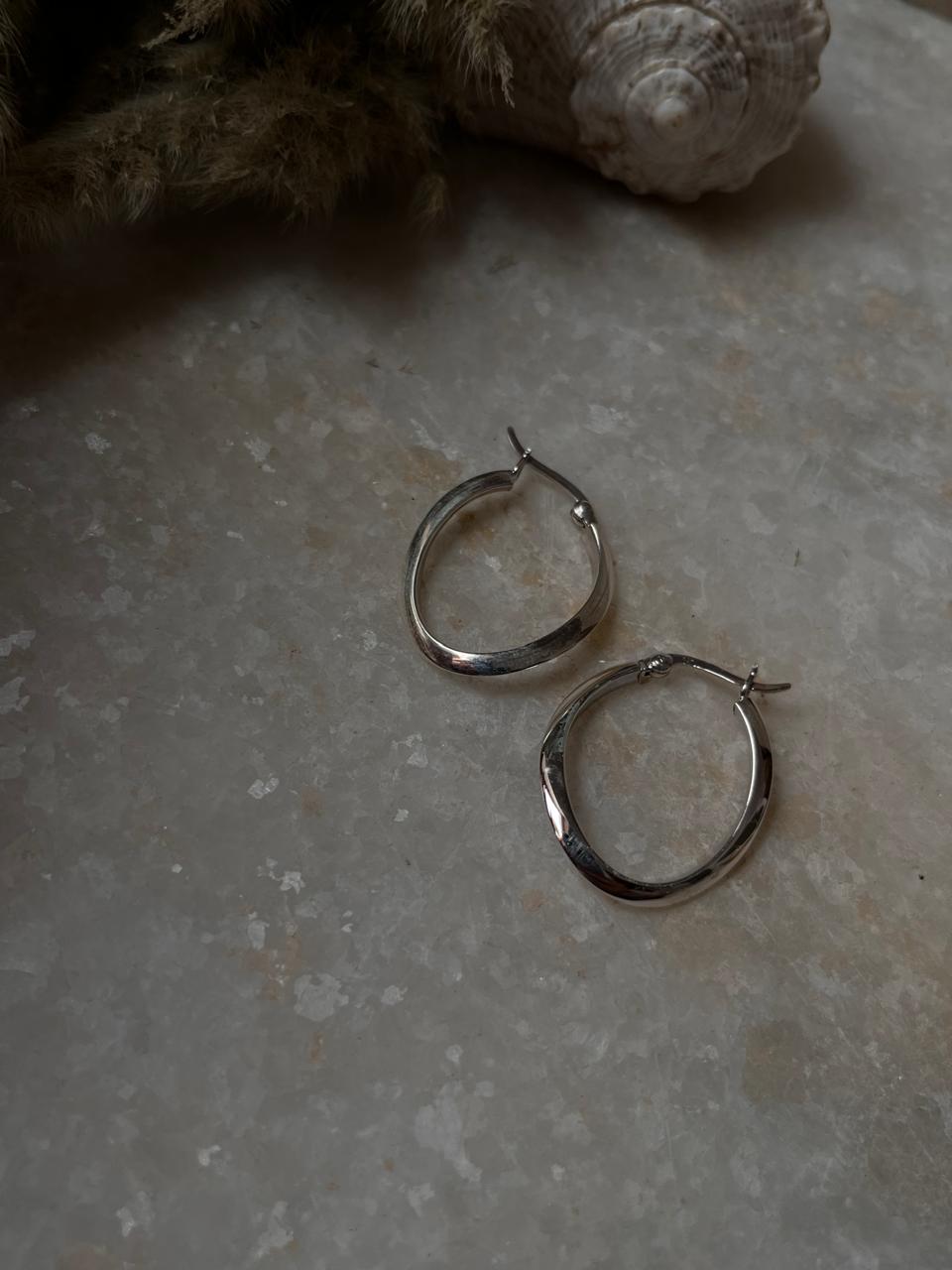 Chunky Italian U Statement 925 Sterling Silver Hoops