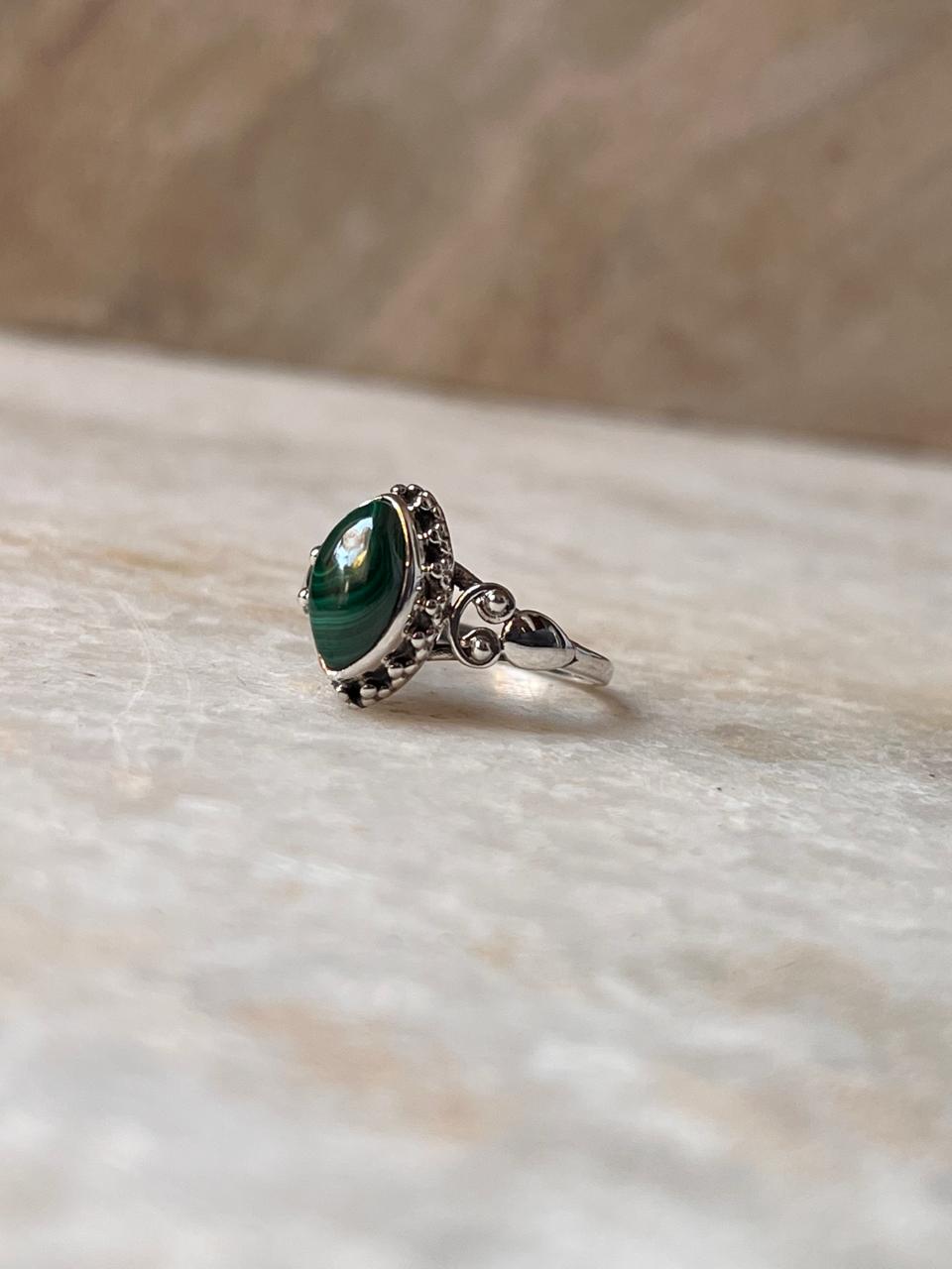 Malachite Boho Rawa 925 Sterling Silver Ring