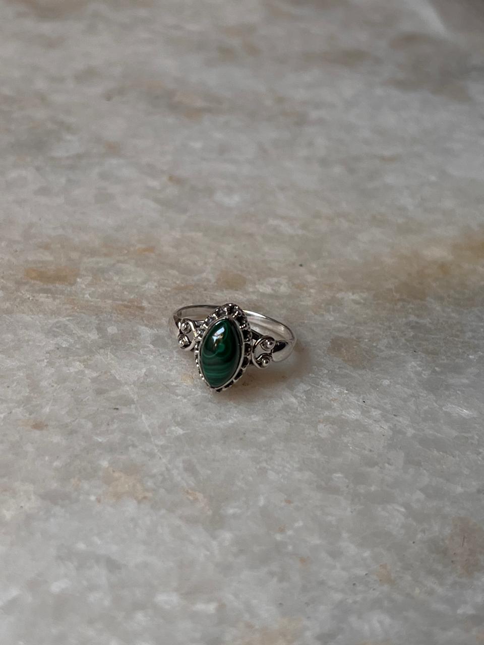 Malachite Boho Rawa 925 Sterling Silver Ring