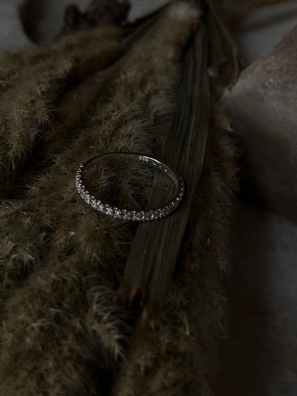 White Topaz full Band 925 Sterling Silver Ring