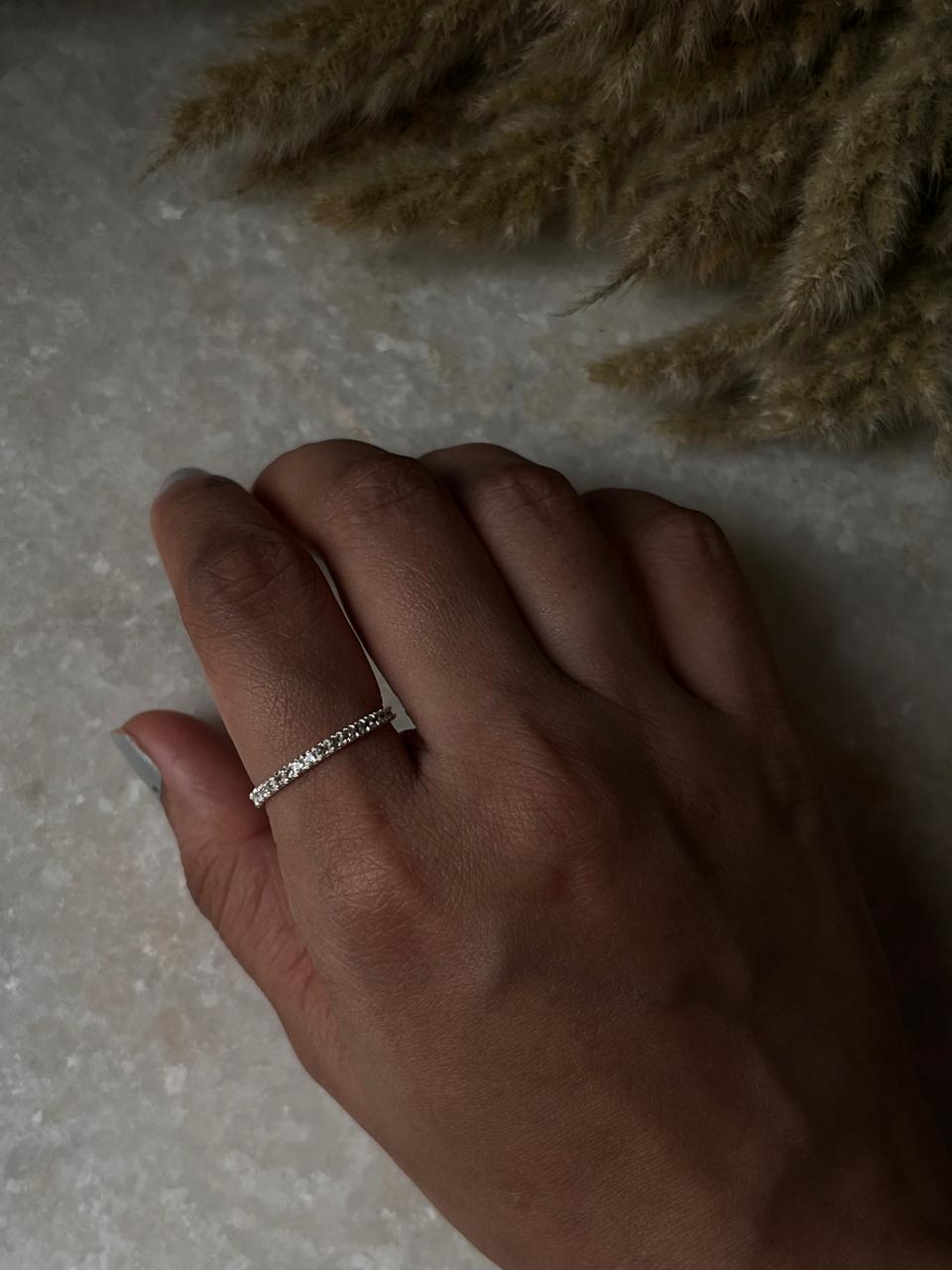 White Topaz full Band 925 Sterling Silver Ring